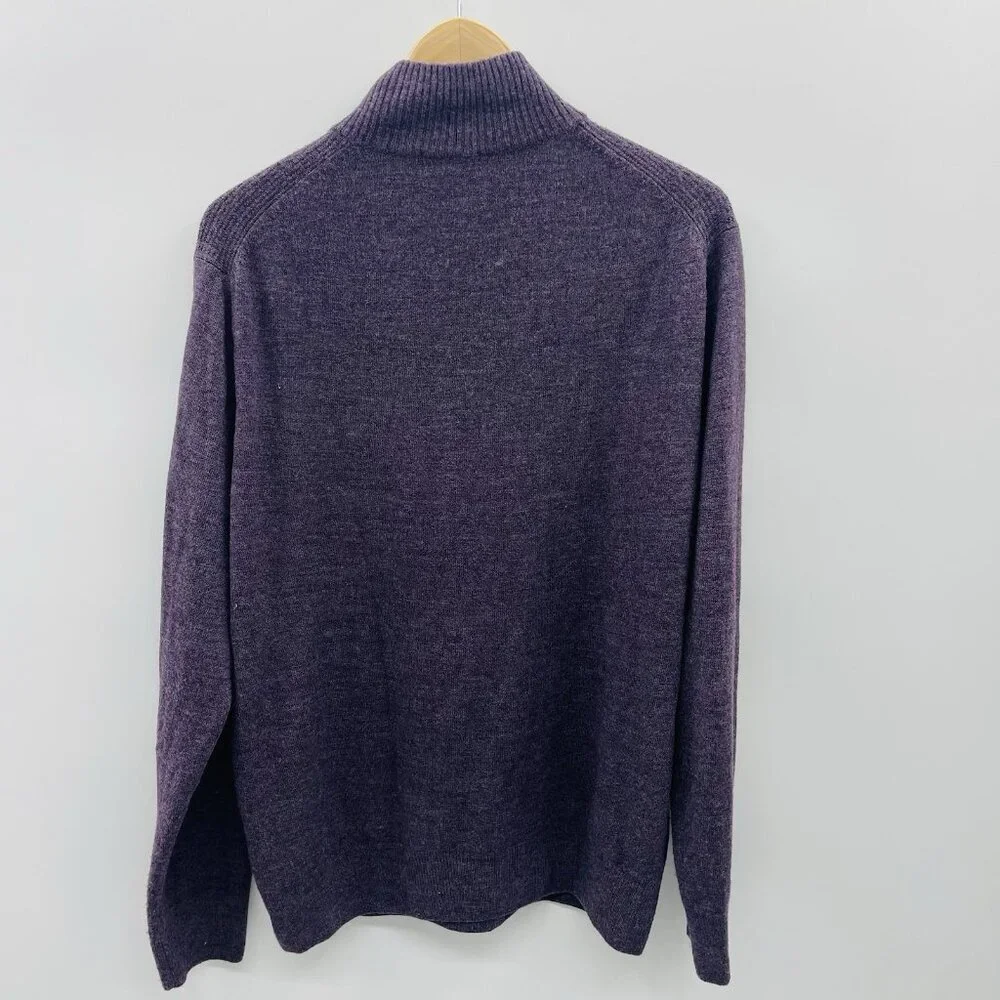 Dockers Mens Size Large 1/4 Zip Mock‎ Neck Soft Knit Pullover Sweater in Purple